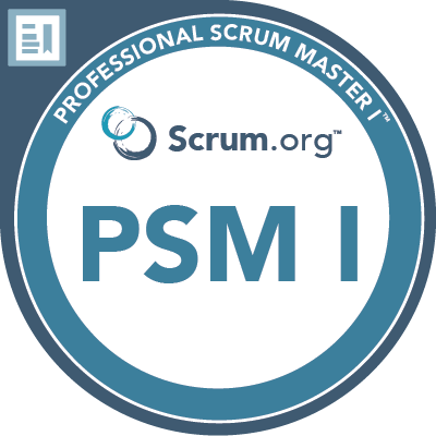 Professional Scrum Master I certificaat badge