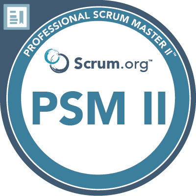 Professional Scrum Master II certificaat badge